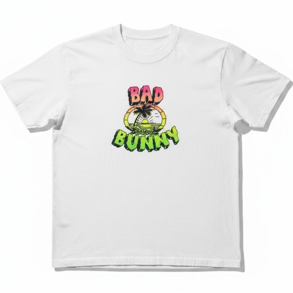 Bad Bunny Shirt Men’s Medium World Hottest Tour 2022 White Un Verano Sin Ti Auth
